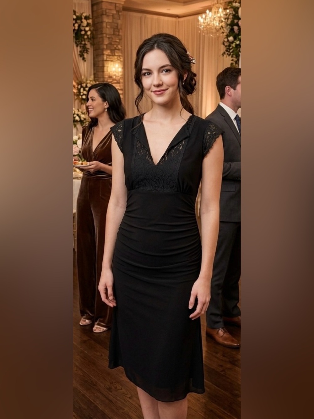 Women’s Black Cocktail Nylon dress Medium